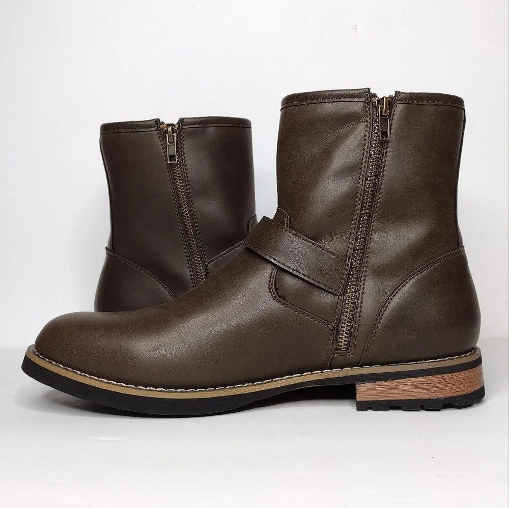 NWOT St John's Bay Gaucho Statham Buckle Mid Zipper Business Office Boots Sz 11